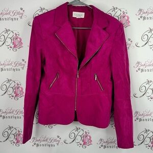 Conrad C collection jacket zip up pink soft Fuchsia Blazer Jacket